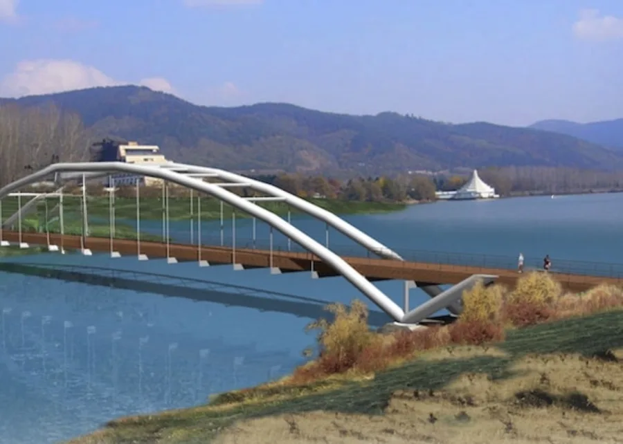 Pravets Lake Pedestrian Bridge